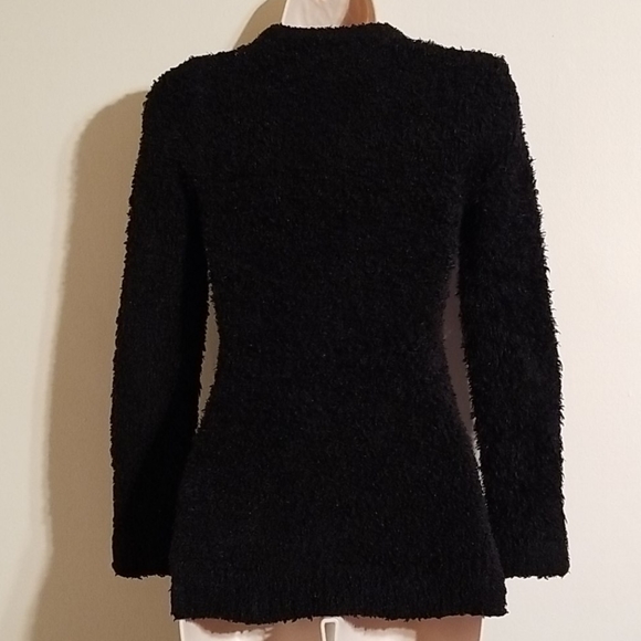 Piper black large sequined front fuzzy sweater - Picture 13 of 17